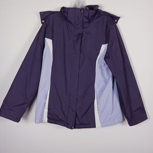 Faded Glory Hooded Raincoat Women's Sz L 12-14 Purple